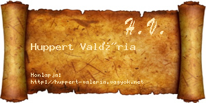 Huppert Valéria névjegykártya